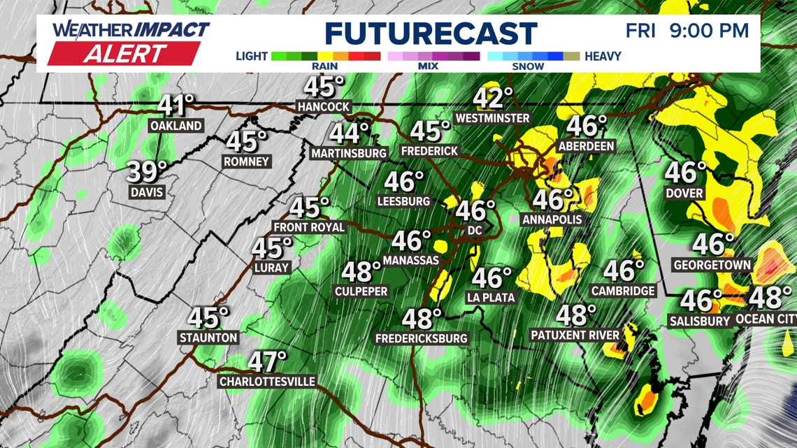 Heavy rain Friday, showers will impact weekend plans | wusa9.com