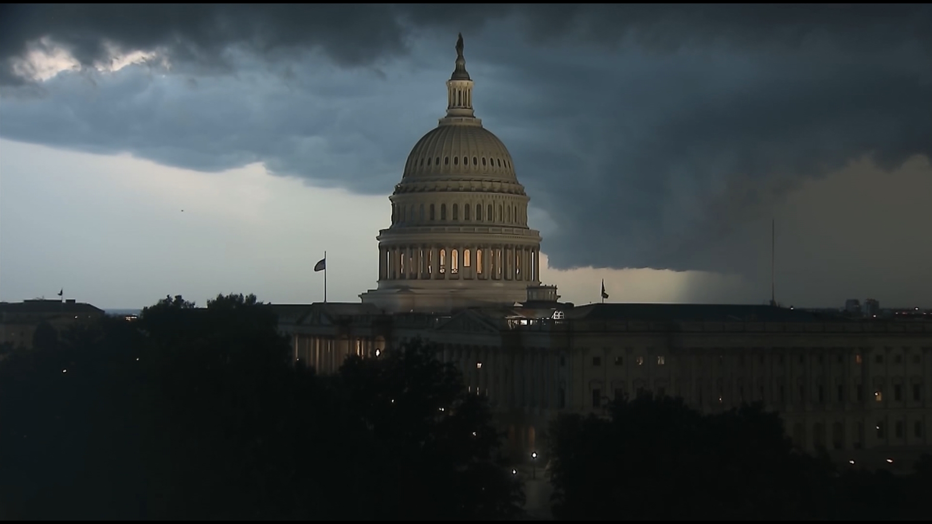 The timelapse shows severe weather move over the US Capitol building on Memorial Day 2024.