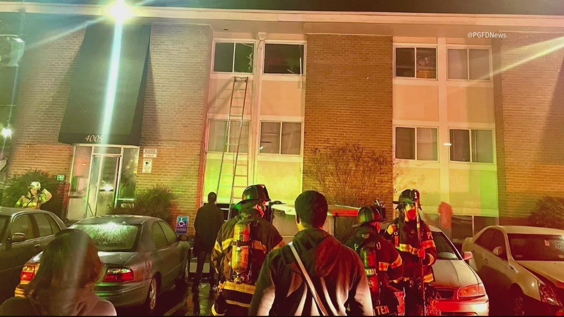 Two injured after apartment building fire in Prince George's County