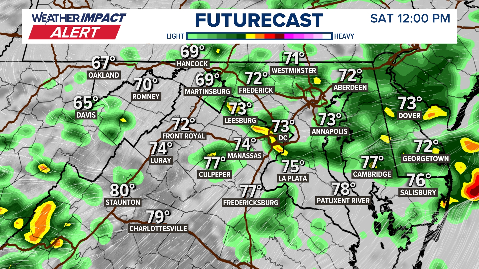 Weather Impact Alert: Tracking showers and a few storms Saturday ...