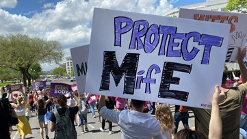 Demonstrators rally near Supreme Court; urge justices to preserve access to abortion pill
