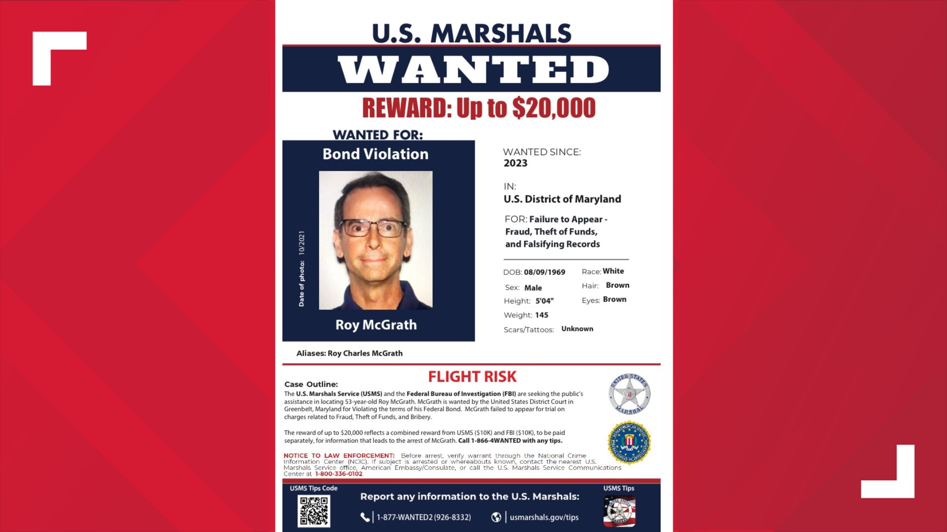 Roy McGrath Manhunt: Reward Offered For Information | Wusa9.com