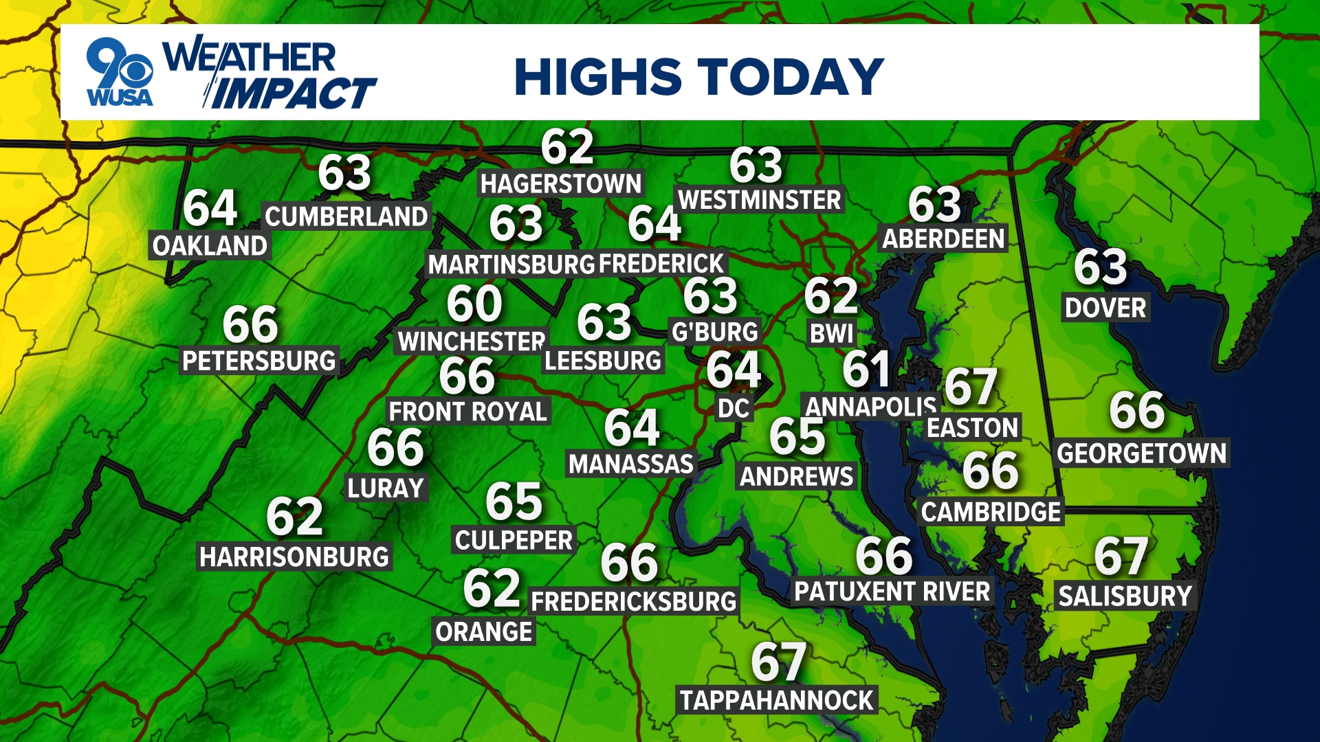 Clouds will continue to filter through the region this afternoon but there will still be plenty of sunshine peeking through.