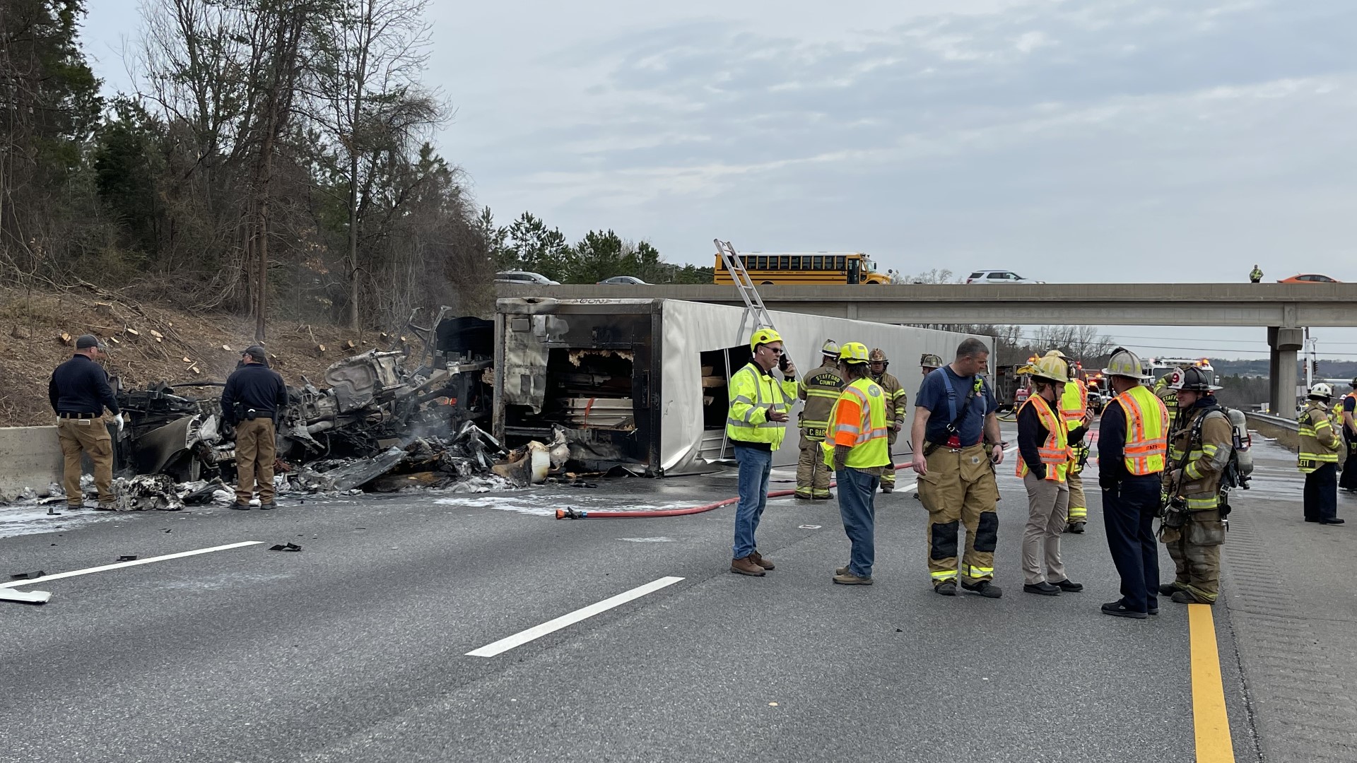 Driver Hurt In Fiery Tractor-trailer Crash | Wusa9.com