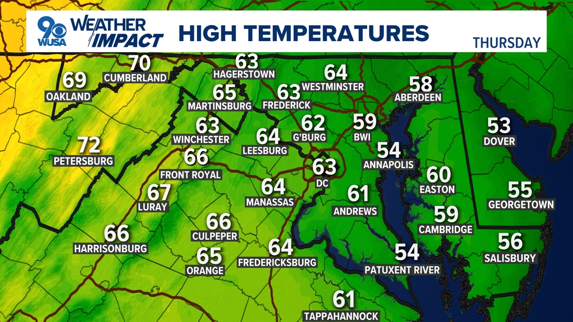 DC Forecast | Comfortable temperatures return Thursday afternoon