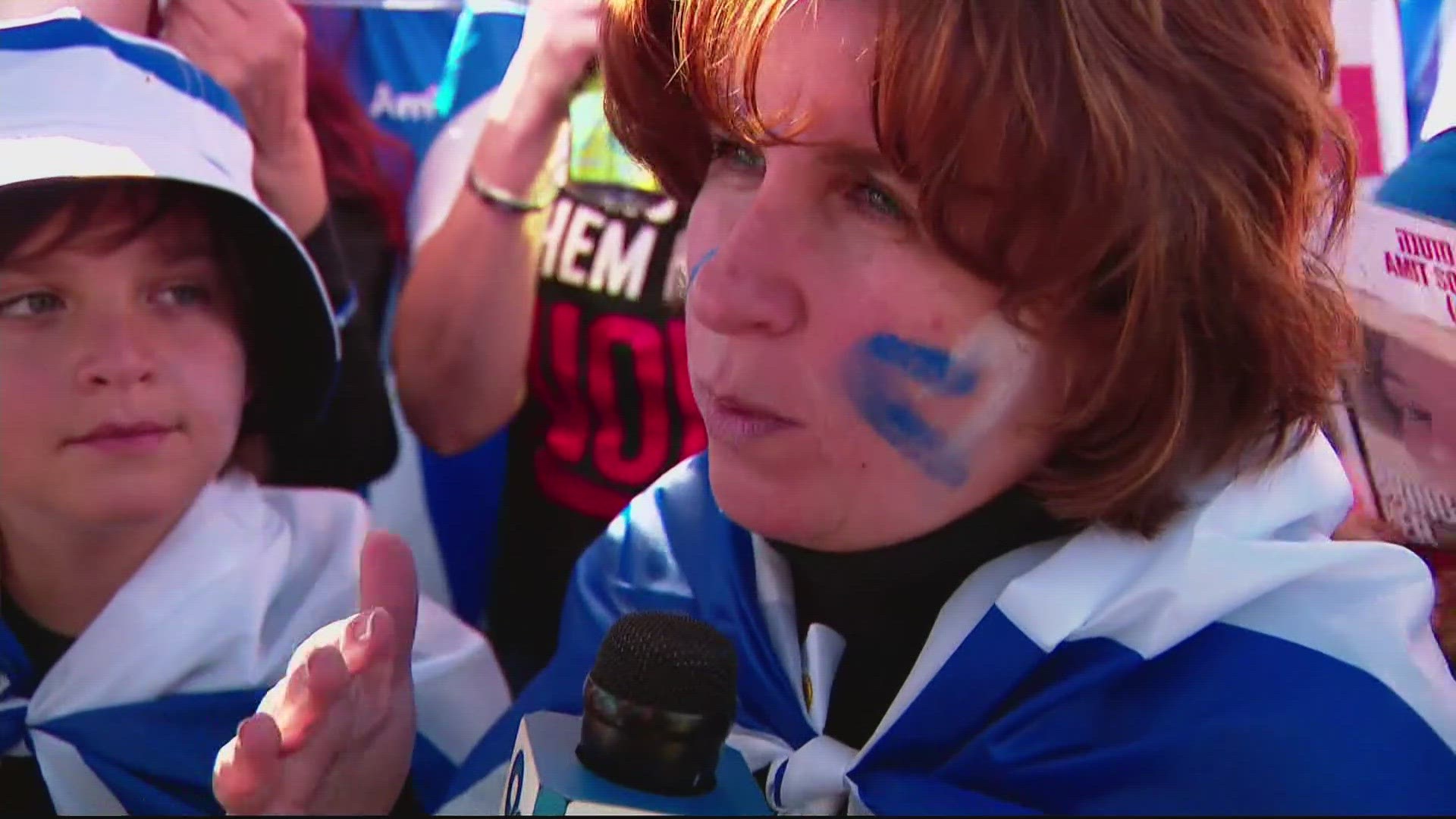 Tens of thousands of people converged on D.C. for a pro-Israel march on the National Mall Tuesday.