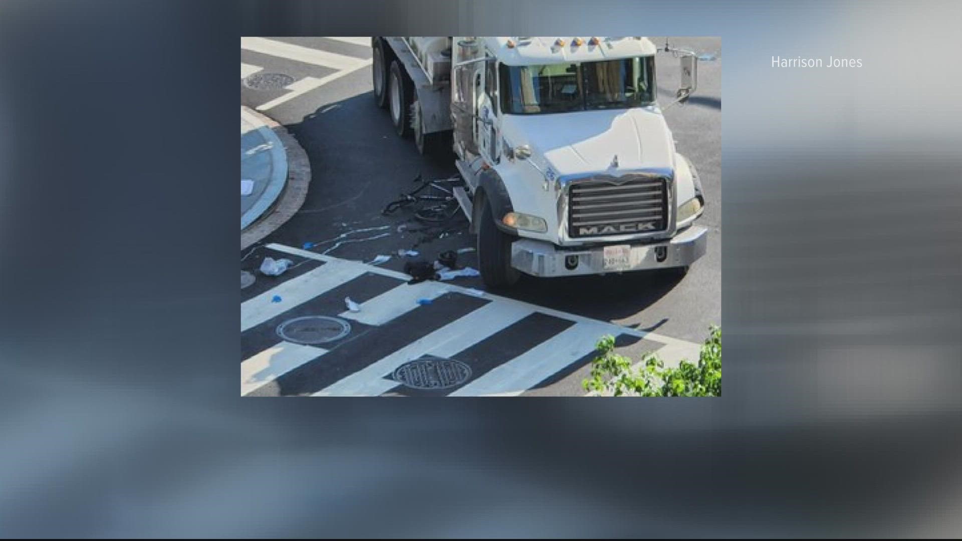This is the second time within a week a cyclist was fatally struck by a truck in Northwest D.C.