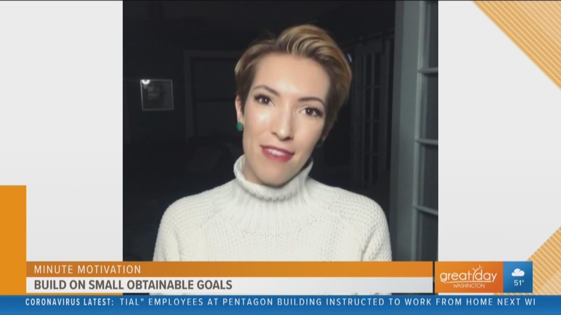 Ellen Bryan shares her Minute Motivation. Today she's suggesting to build on small obtainable goals, don't try to change your entire life all at once.
