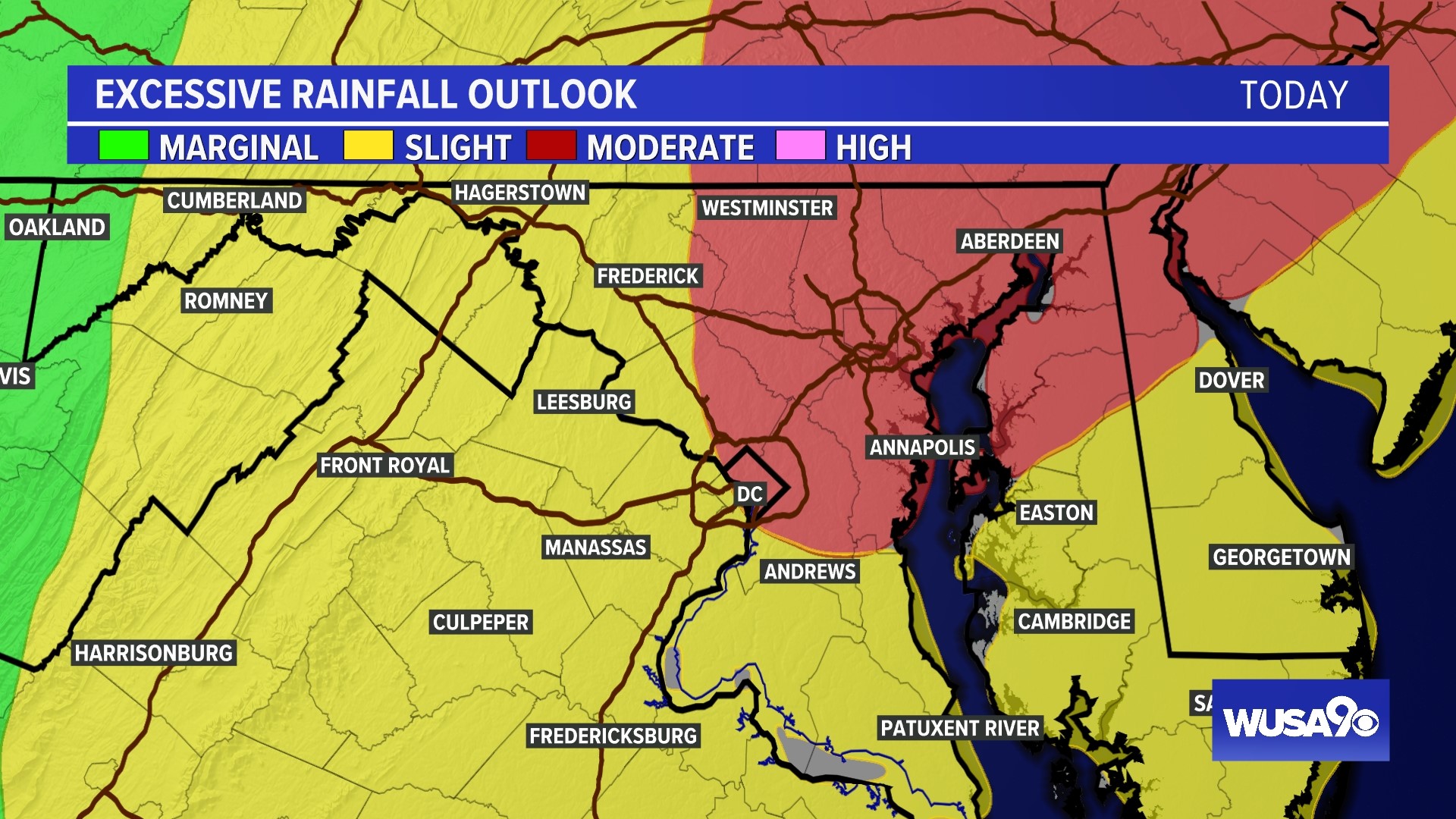 Timeline: Heavy Sunday storms could lead lead to flooding | wusa9.com