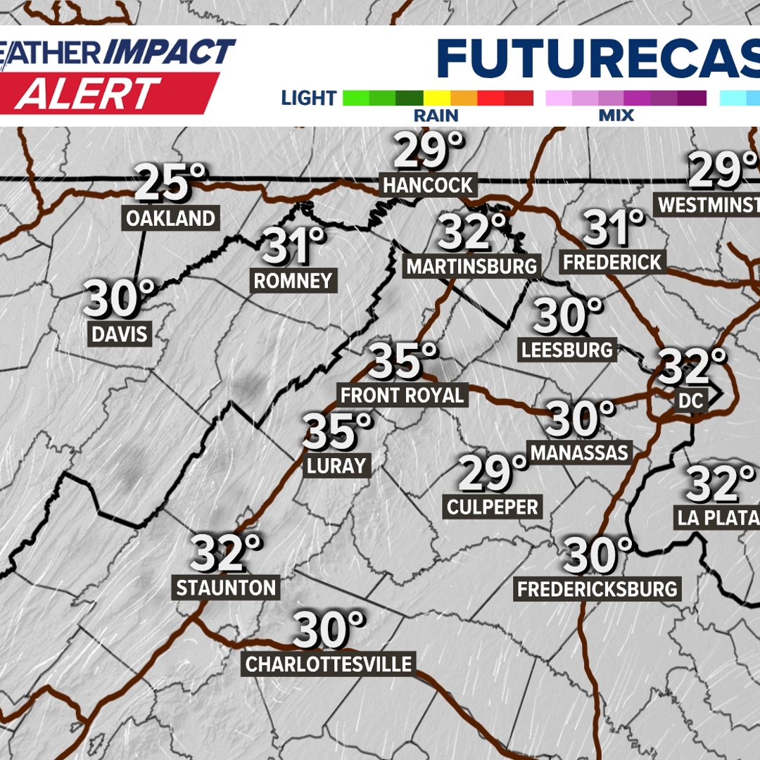 Weather Impact Alert: Light snow and flurries falling across parts of ...
