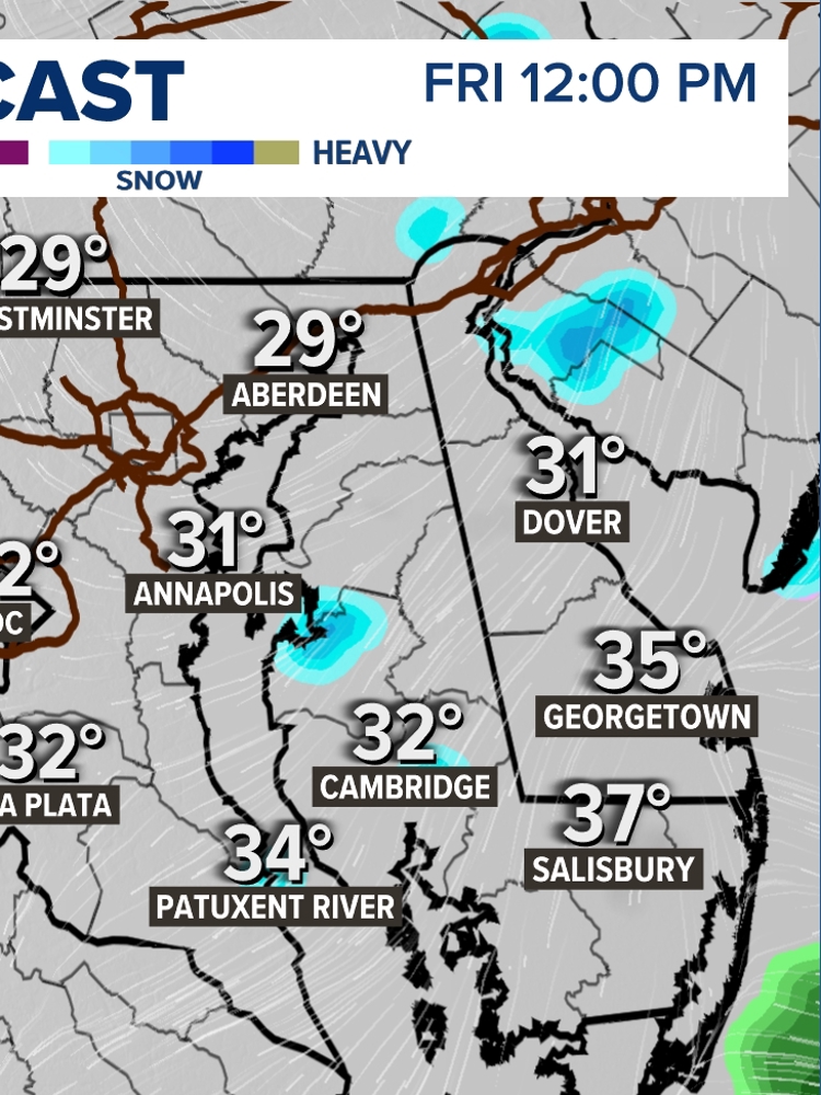 Weather Impact Alert: Light snow and flurries falling across parts of ...