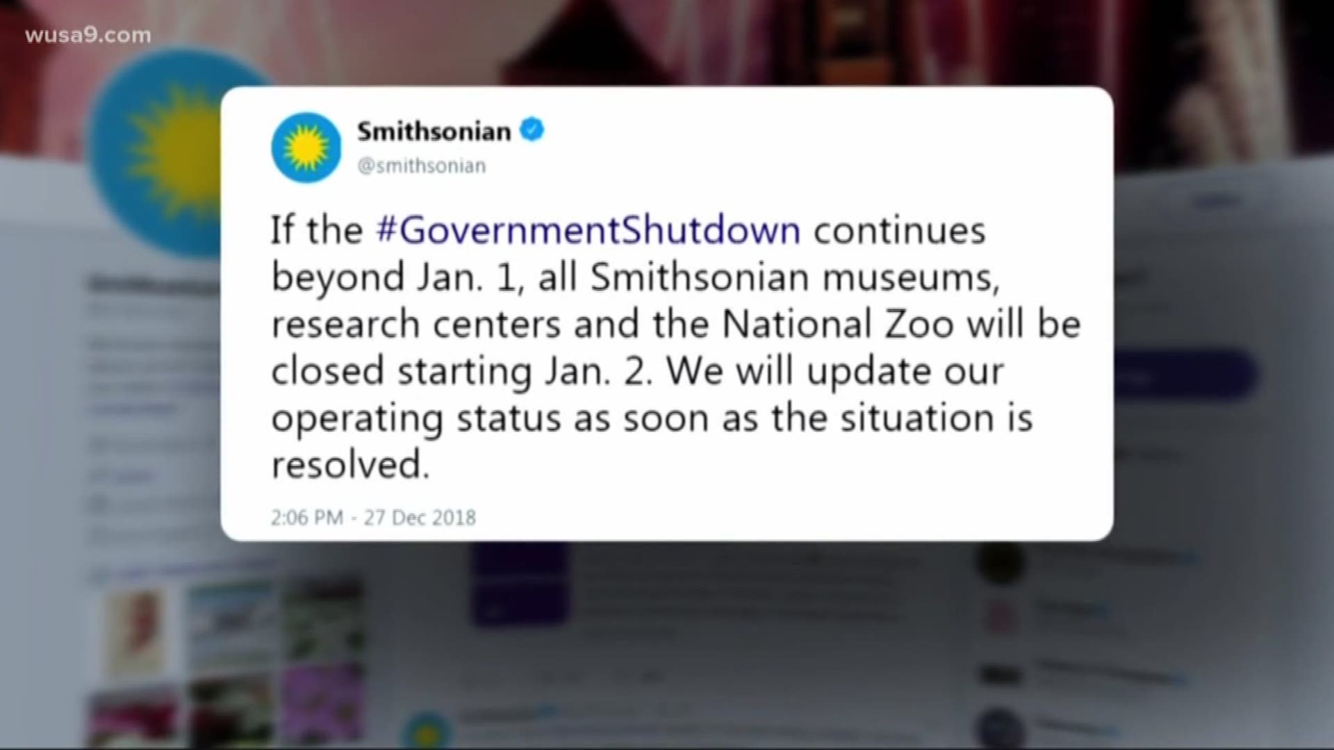 The Smithsonian's funding will soon expire meaning this might be the last weekend to enjoy the museums and the National Zoo before they temporarily close down.