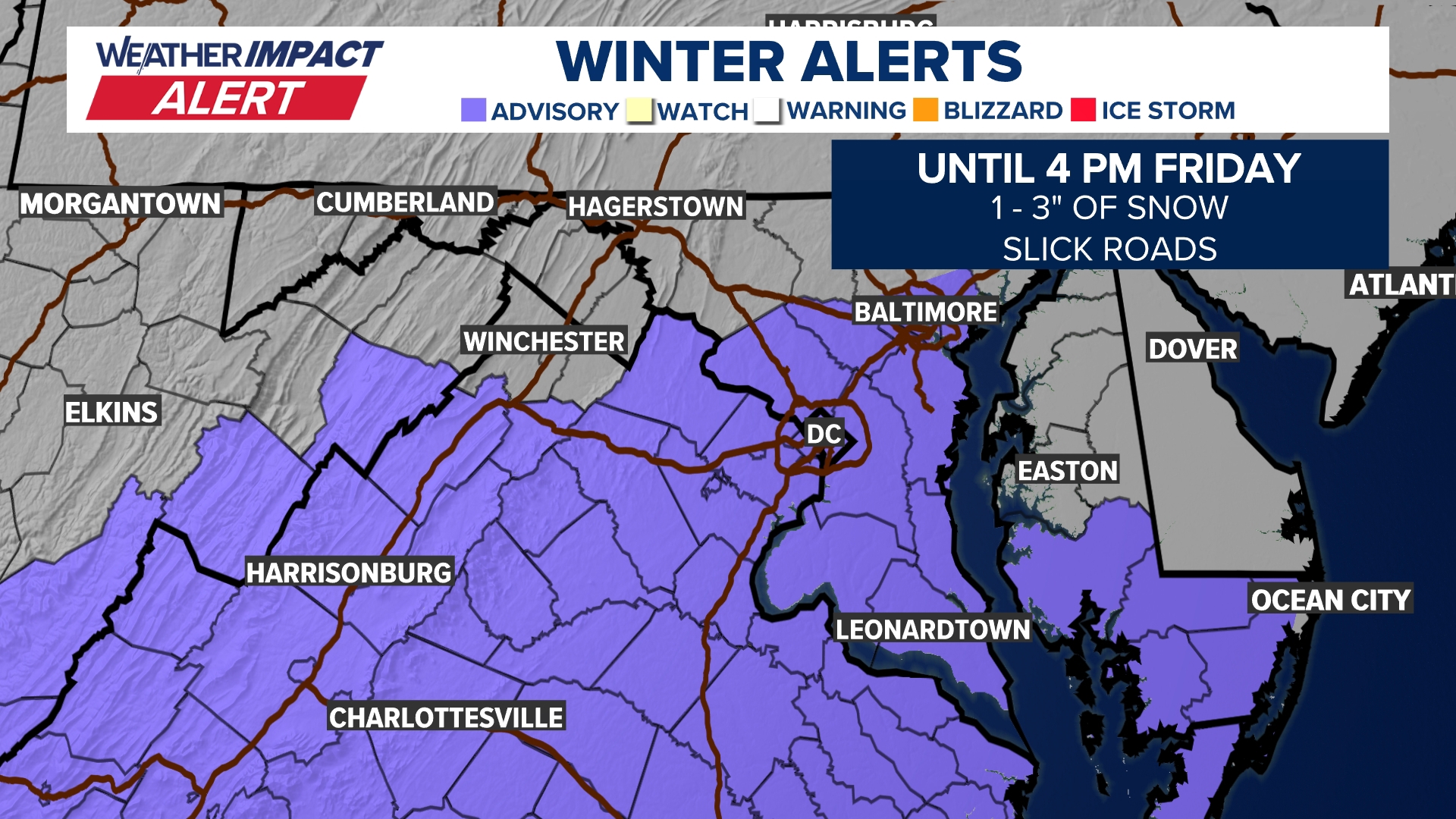 Weather Impact Alert: Light snow and flurries falling across parts of ...