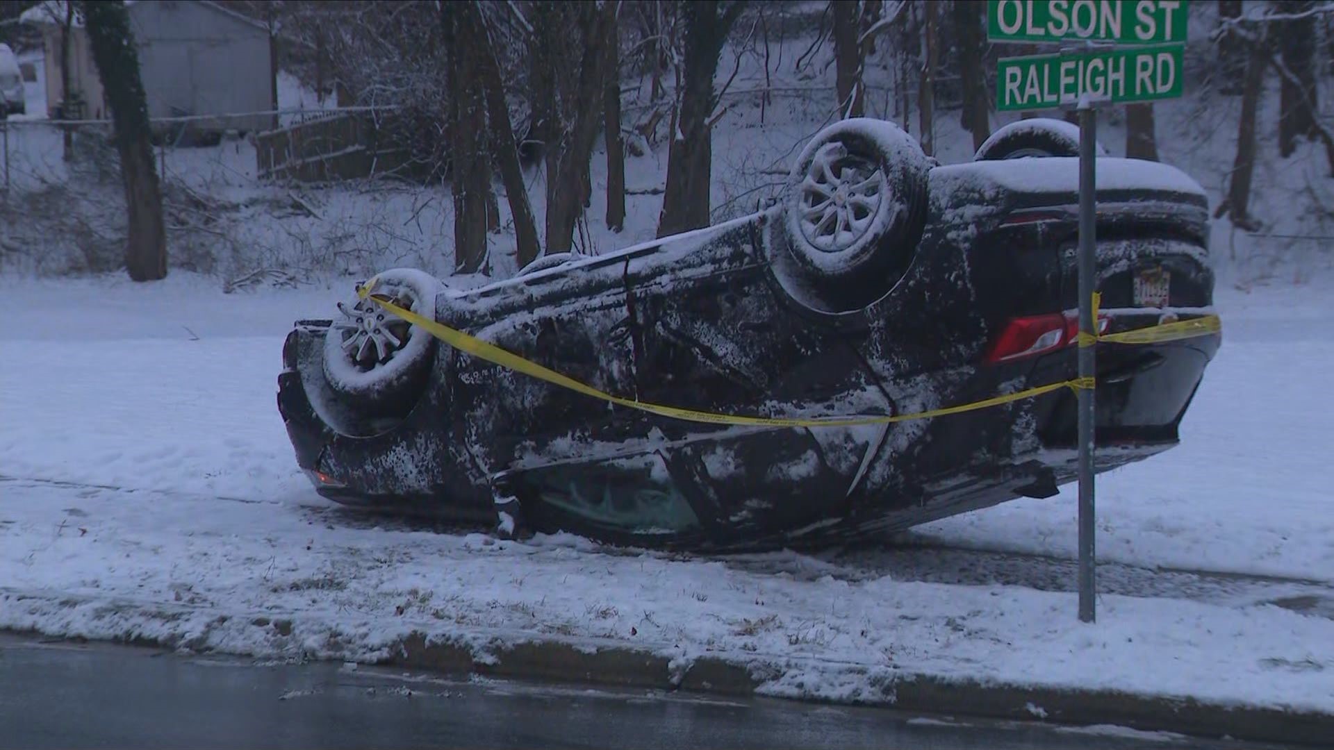 Car spins out and flips in Temple Hills during snow storm | wusa9.com
