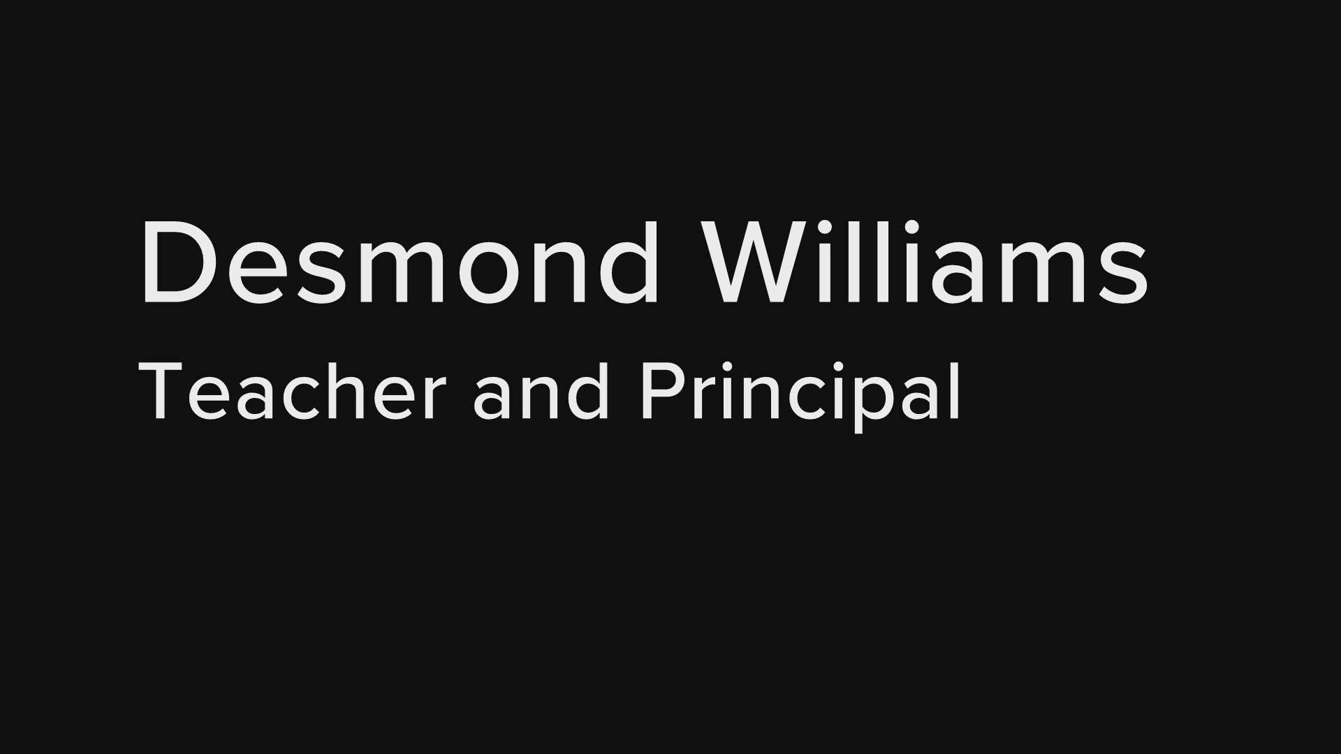 Desmond Williams, a former teacher and principal in the District of Columbia, talks about the need for more black male teachers in American classrooms.