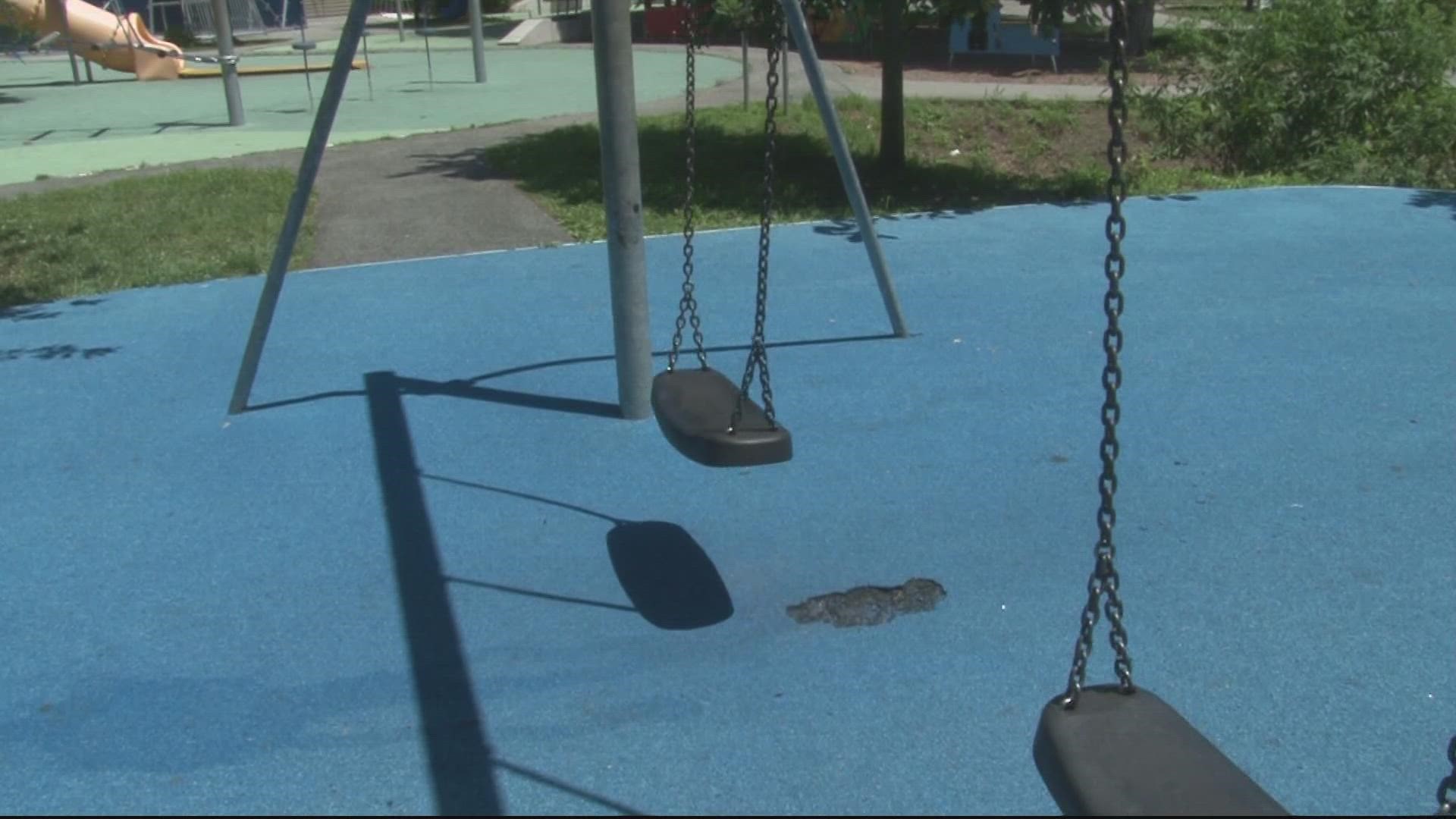 Volunteers with Safe Healthy Playing Fields said dangerous chemicals can be found on some playgrounds around the county.