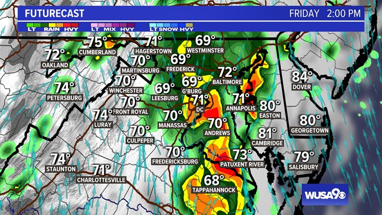 TIMELINE: Severe Thunderstorm moved across DMV Friday