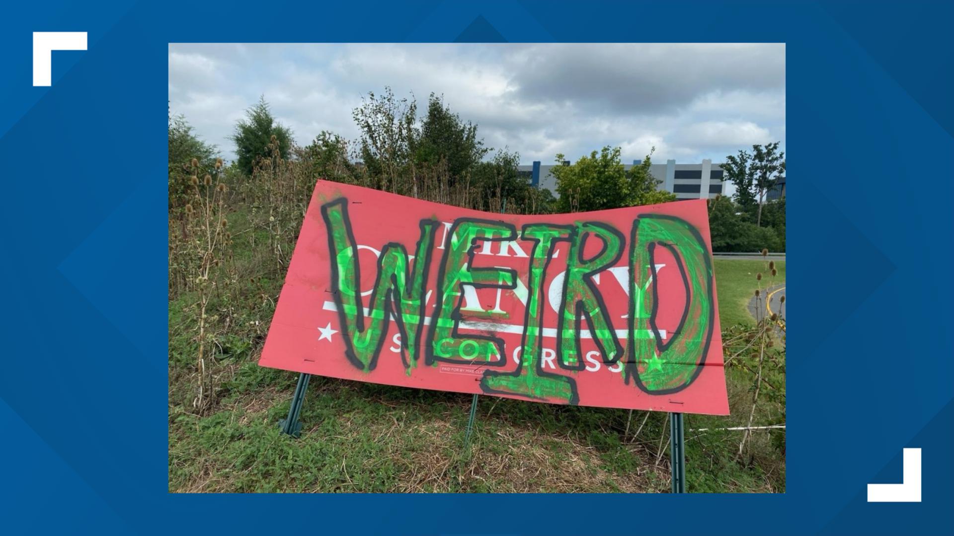 Mike Clancy, the Republican candidate for the VA 10th Congressional District says it's the second time one of his signs has been destroyed.