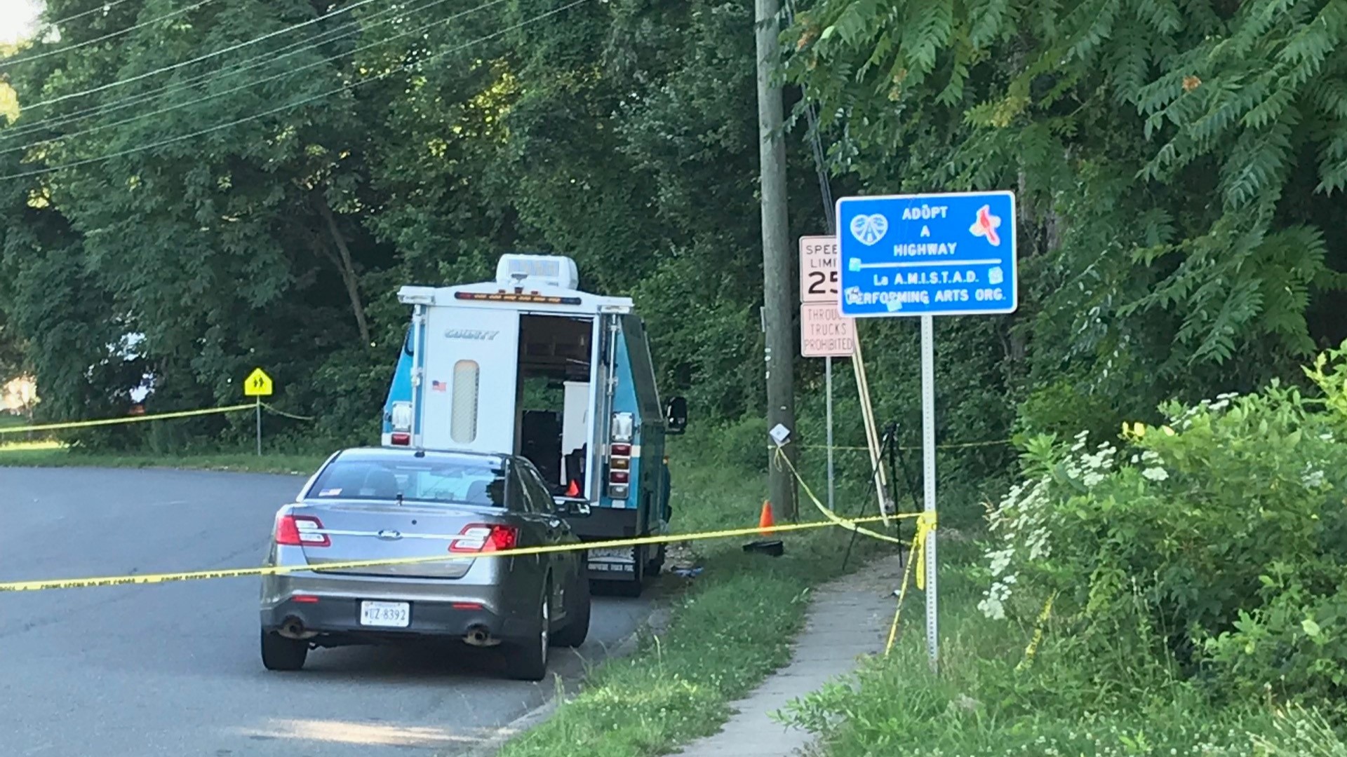 Police are investigating a homicide Saturday after a resident found two men dead in the woods in Woodbridge, Va.