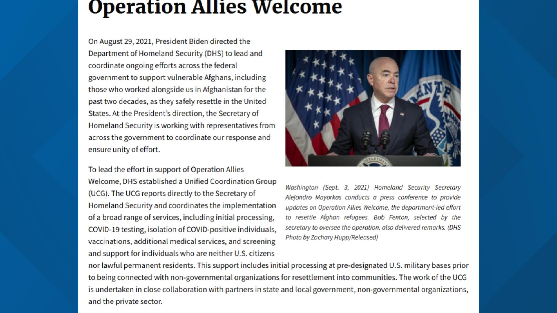 What is Operation Allies Welcome? Trump officials blame Biden-era ...