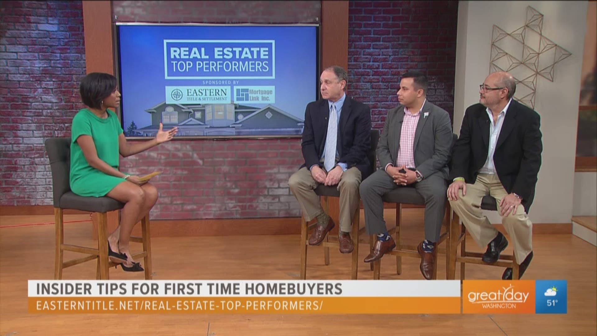 The Real Estate Top Performers are back with insider tips for first time homebuyers!  To get in touch with Ben Goldman of Eastern Title & Settlement, Mario Padilla of RE/MAX, and Carlos Winffel from The Mortgage Link visit EasternTitle.net/Real-Estate-Top-Performers/ or call (240) 422-8871.