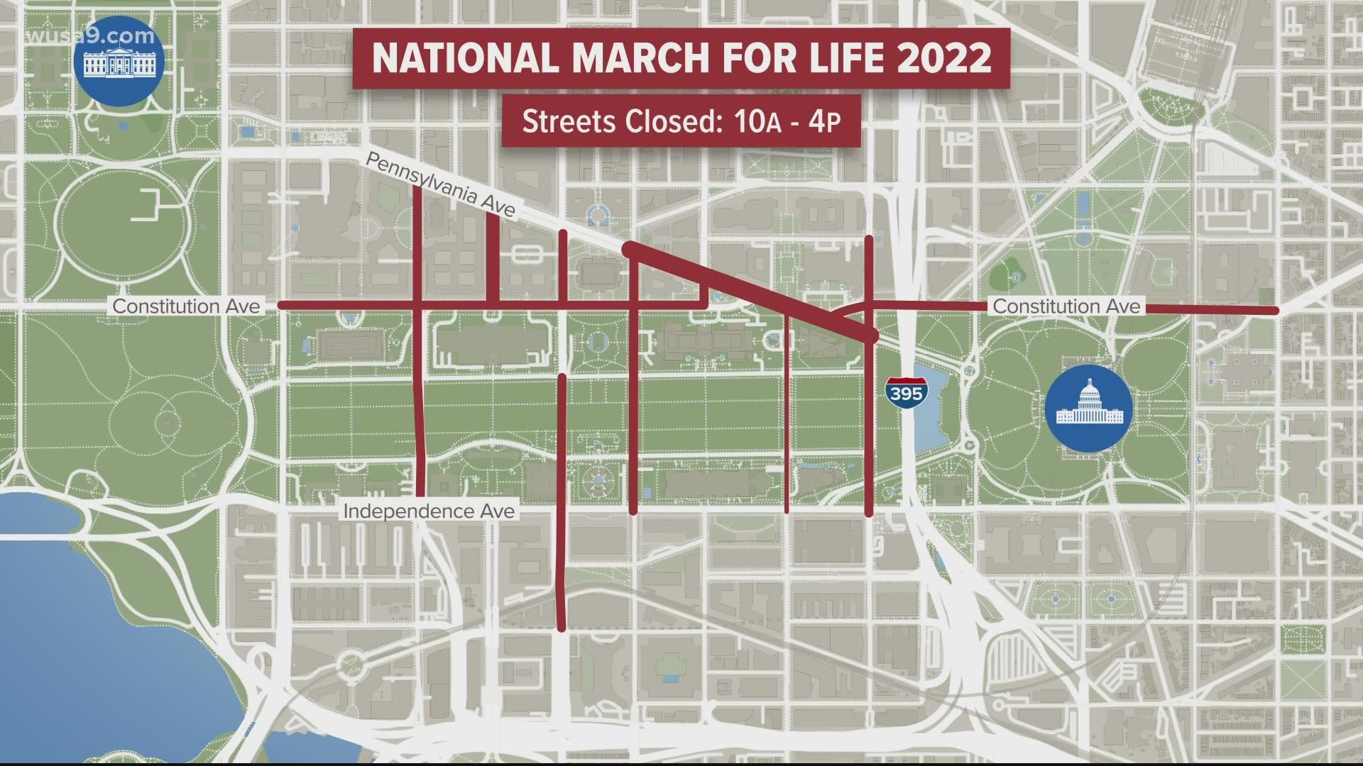 March For Life Road Closures In DC Wusa9
