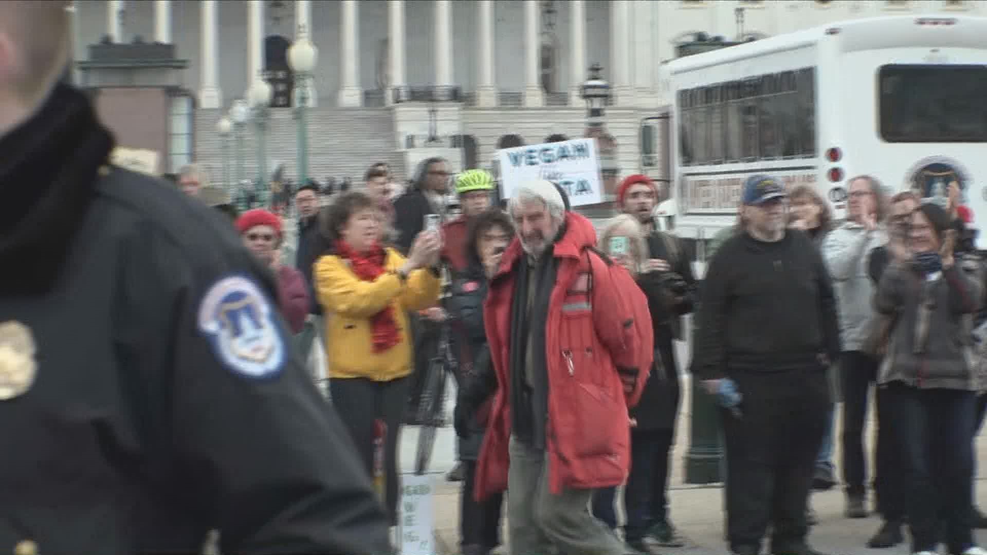 Instead, actor Sam Waterston was among those arrested on Friday in the latest weekly D.C. climate protest led by Jane Fonda.