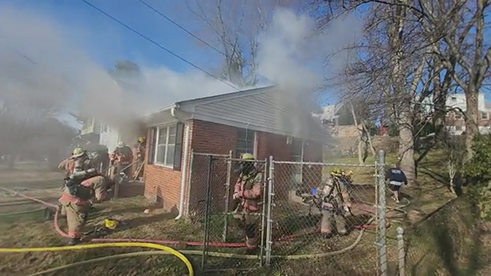 The Montgomery County Fire and Rescue Services fought a house fire that left a family displaced. Two dogs were revived at the scene by officials.