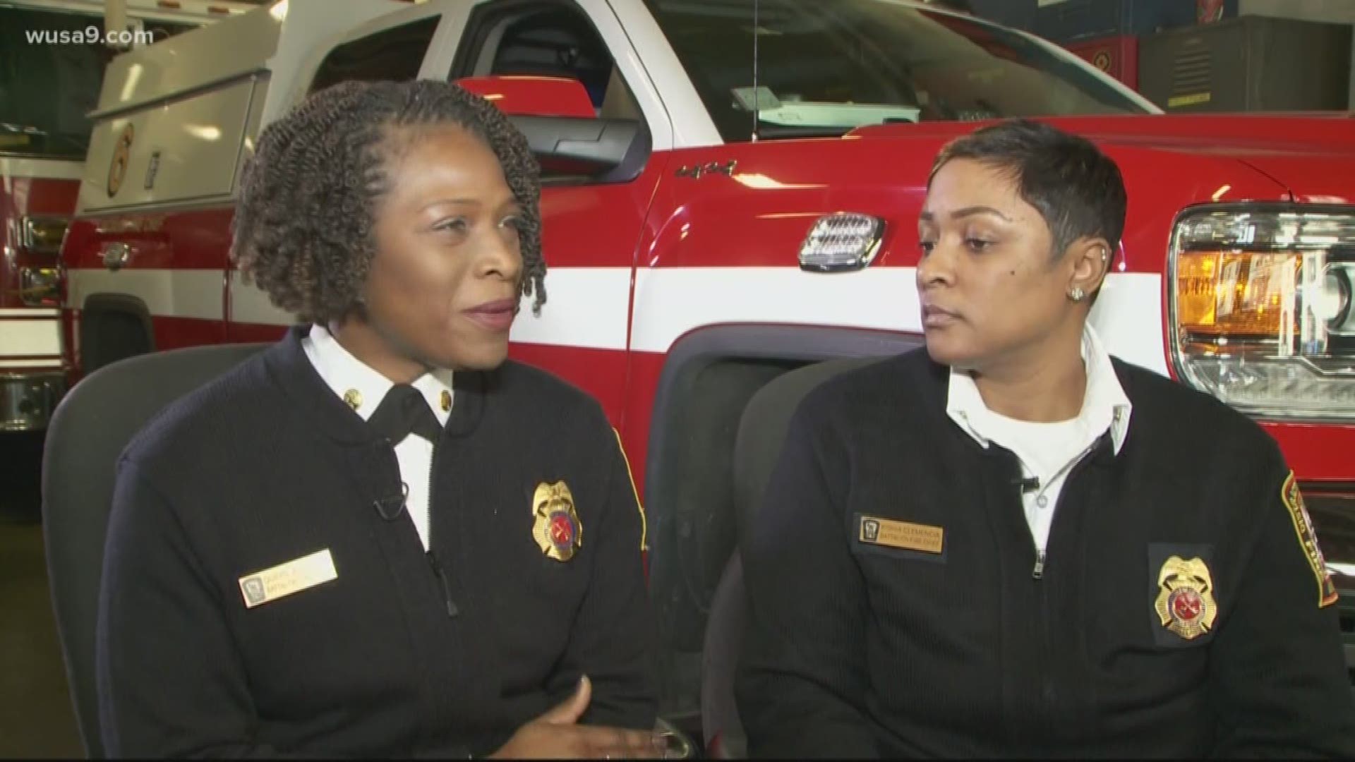 D.C. Fire Department Battalion Chiefs Kishia Clemencia and Queen Anunay joined the department when they were 17 and 18 years old.
