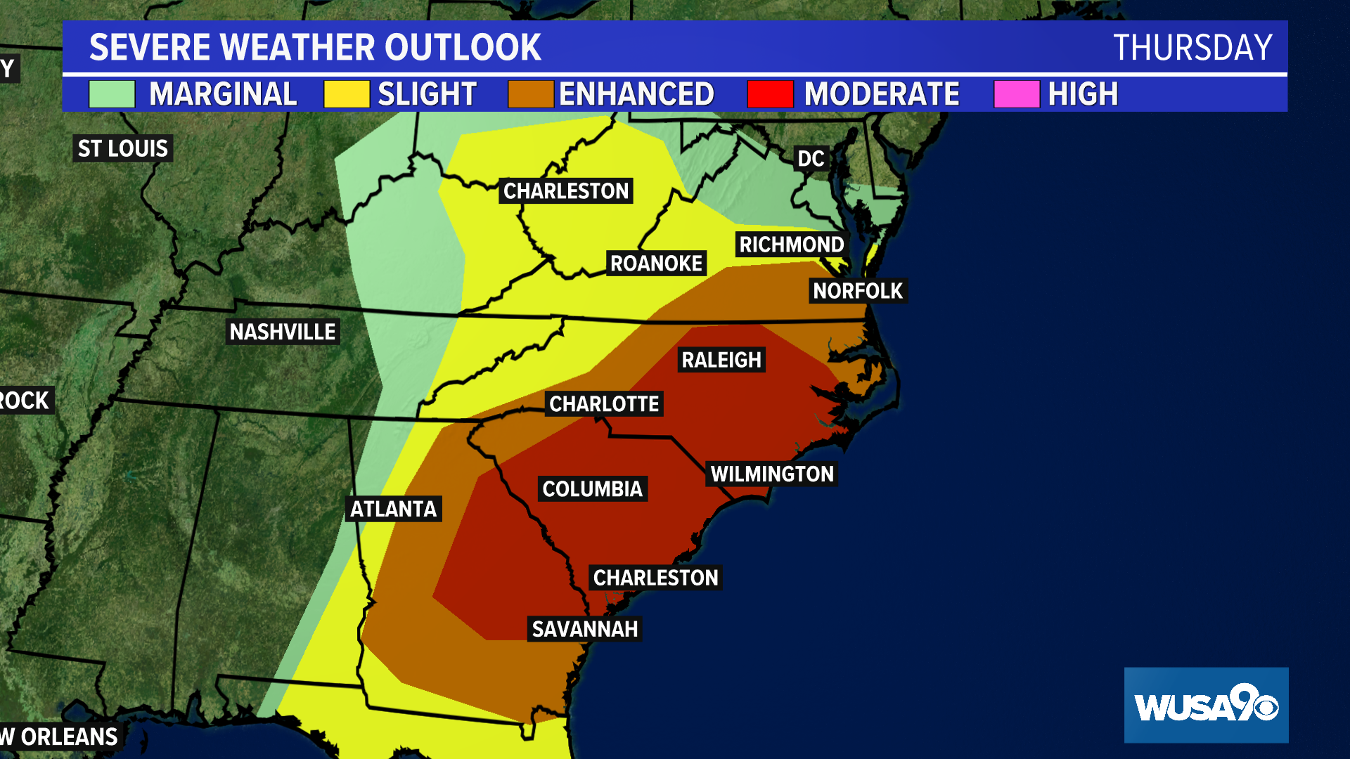 Rare high risk tornado threat for the Deep South | wusa9.com