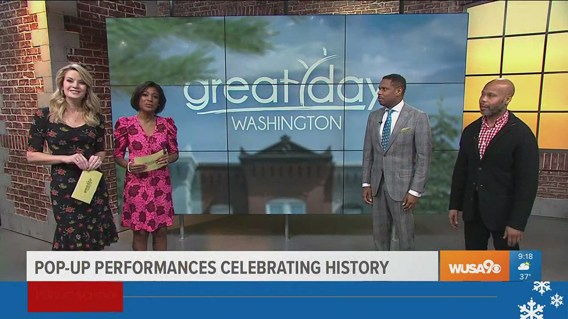 Nolan WIlliams Jr., CEO of NEWorks Productions and Eric Ruffin, Director and Acting Professor at Howard University introduce an inspiring African-American History Month performance with students from Howard University.