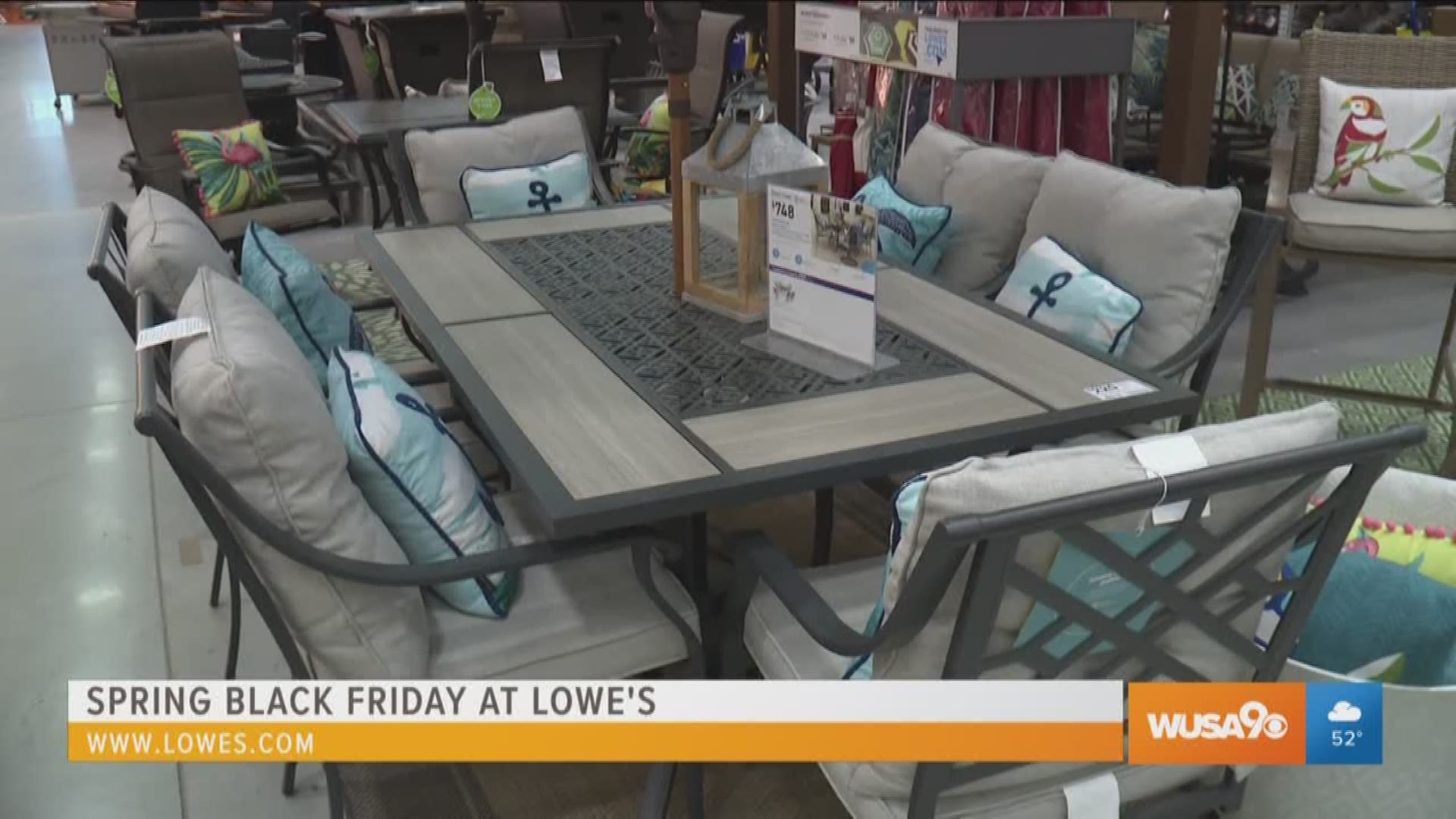 Enjoy your spring outdoors with the family.  Take advantage of the Spring Black Friday at Lowe's and save money on your new outdoor furniture.  For more information visit www.Lowes.com.