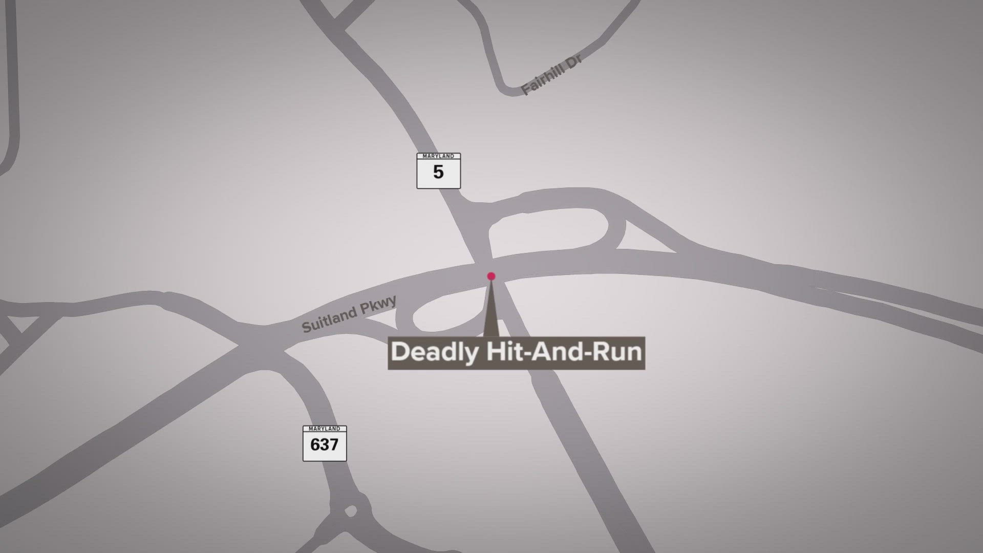 Police are searching for the driver who hit and killed a pedestrian on Suitland Parkway in Prince George's County on Friday evening.