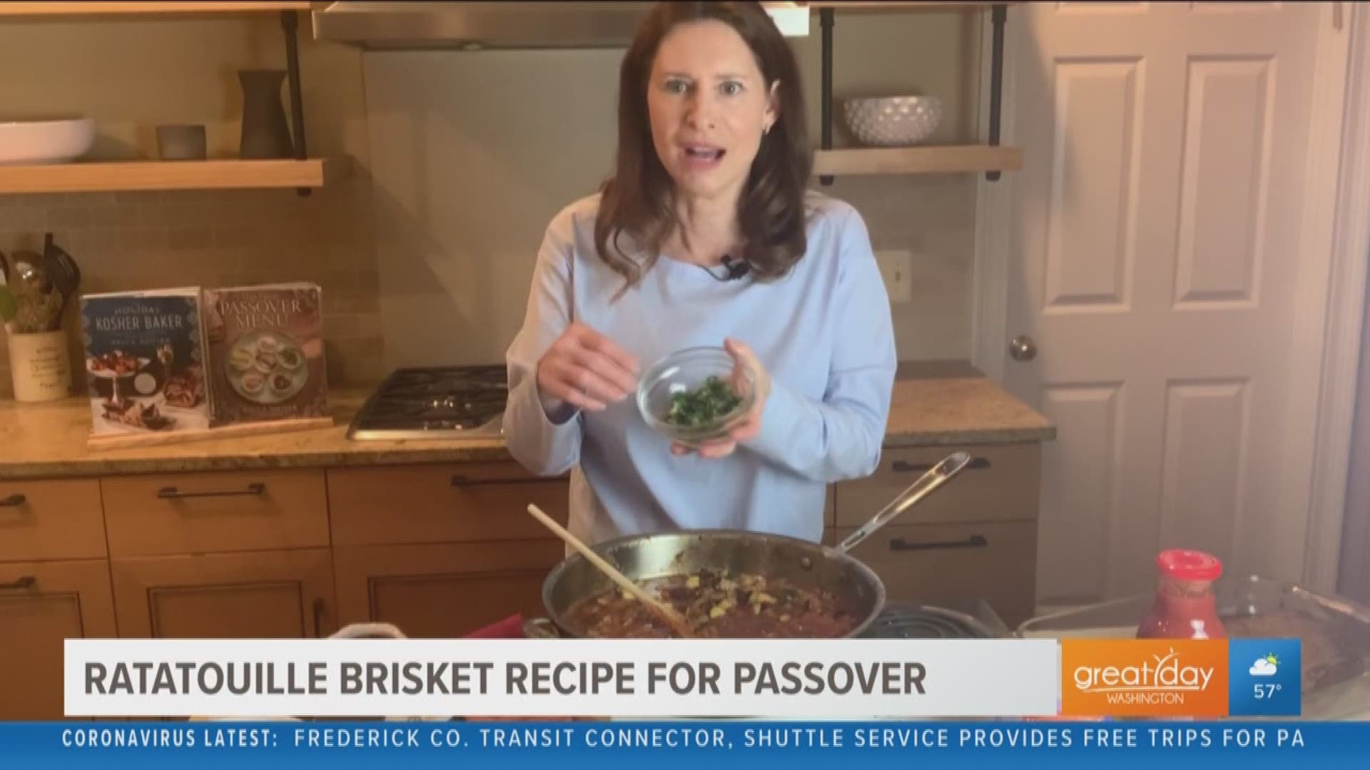 Cookbook author, Paula Shoyer, shares her brisket ratatouille recipe, just in time for Passover.