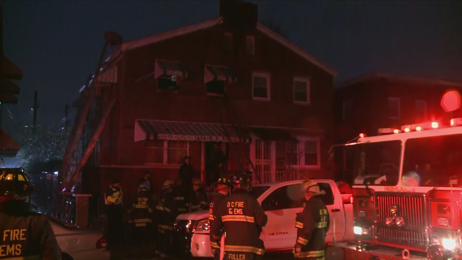 A woman is dead and two others are displaced after a 2-story house fire on Darrington Street in Southeast, D.C.