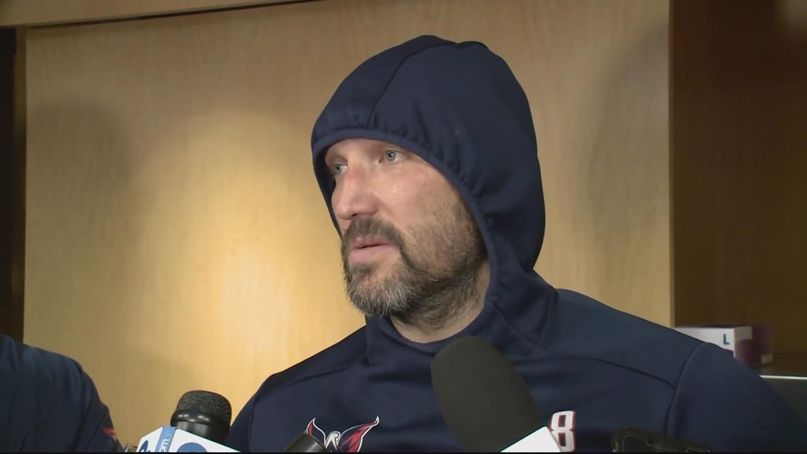 Alex Ovechkin back on the ice after father's death