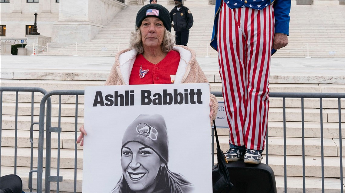 Ashli Babbitt's mother arrested on assault charge near nightly Jan. 6 vigil