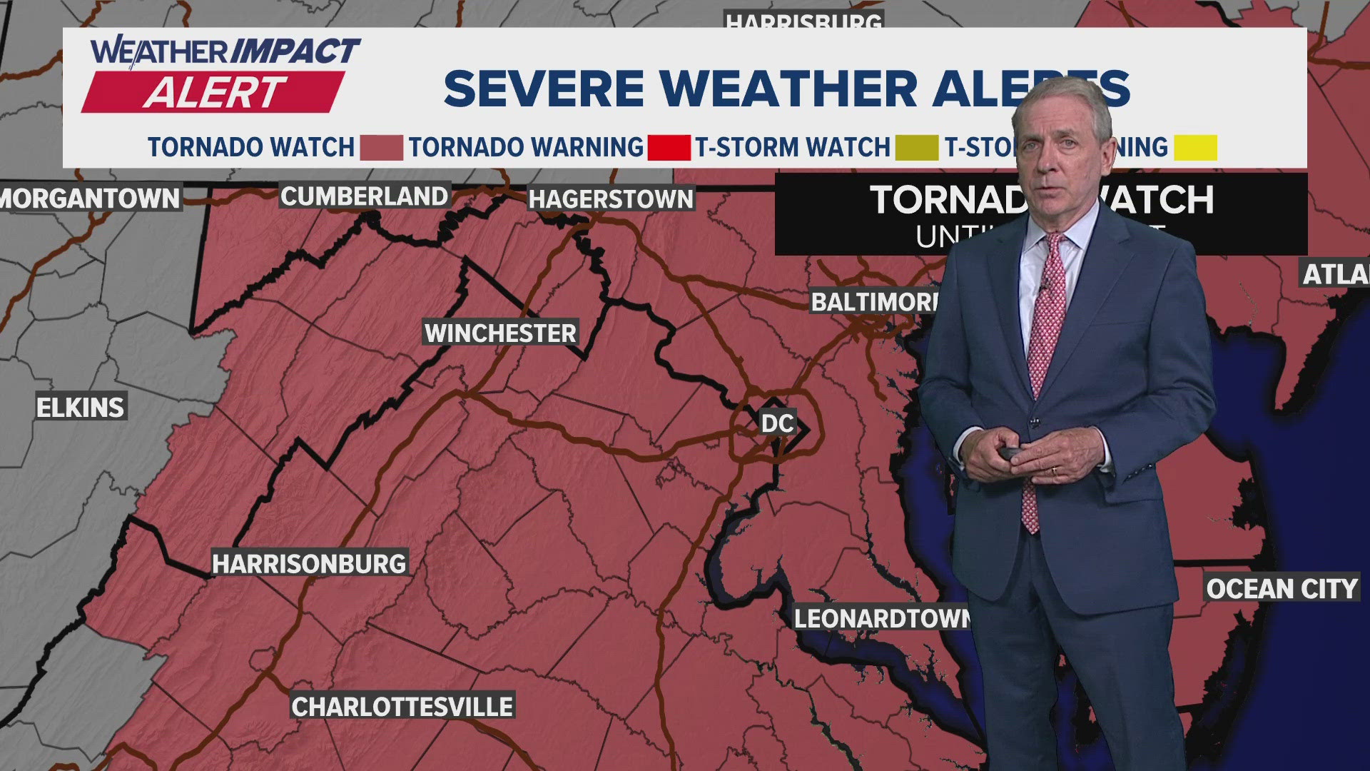 "One of the biggest tornado watches I've seen," WUSA9 Chief Meteorologist Topper Shutt said about Friday night's severe weather alert. 