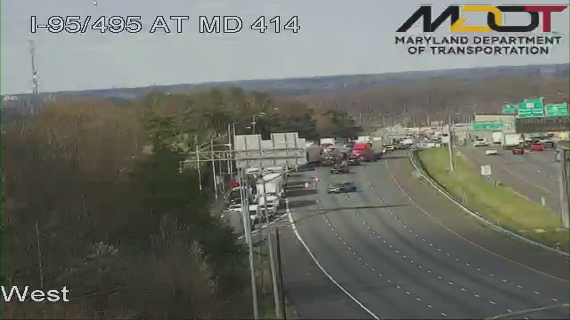 Traffic stalled after portion of Beltway outer loop is shut down for ...