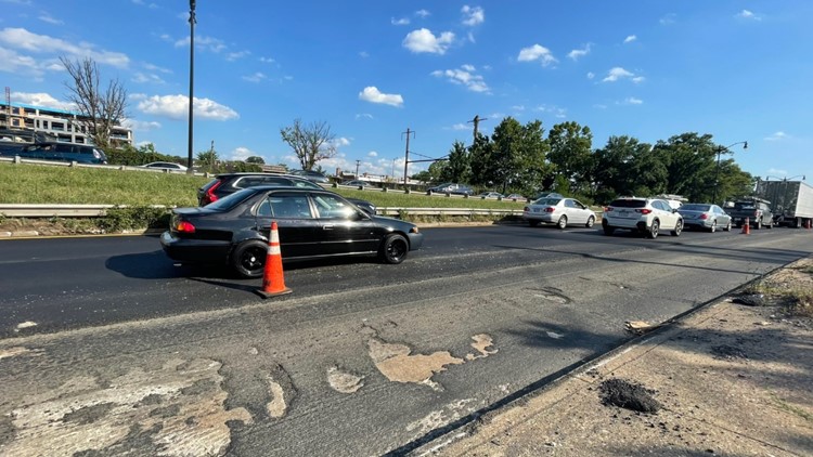 Lanes reopened on DC-295 after wet tar spill