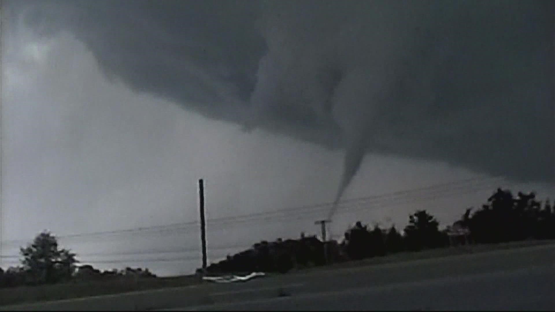 La Plata was struck by the tornado, moving at a screaming 58 mph, just after 7 p.m. April 28, 2002. WUSA9 was on the air tracking the tornado live.