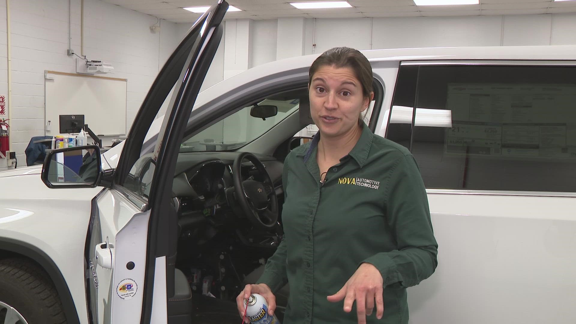 NOVA community college automotive professor Laura Garcia explains how to prevent ice from freezing you out of your car.
