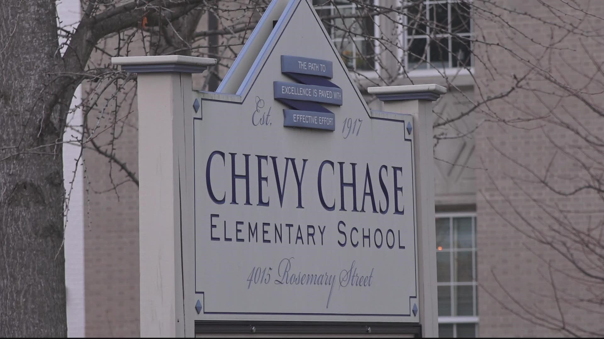The principal at Chevy Chase Elementary School informed parents of the two incidents in a letter sent out Wednesday.