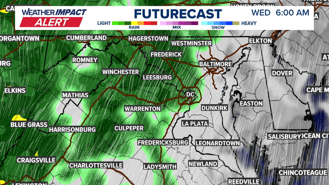 Weather Impact Alert: Tracking rain and showers Wednesday