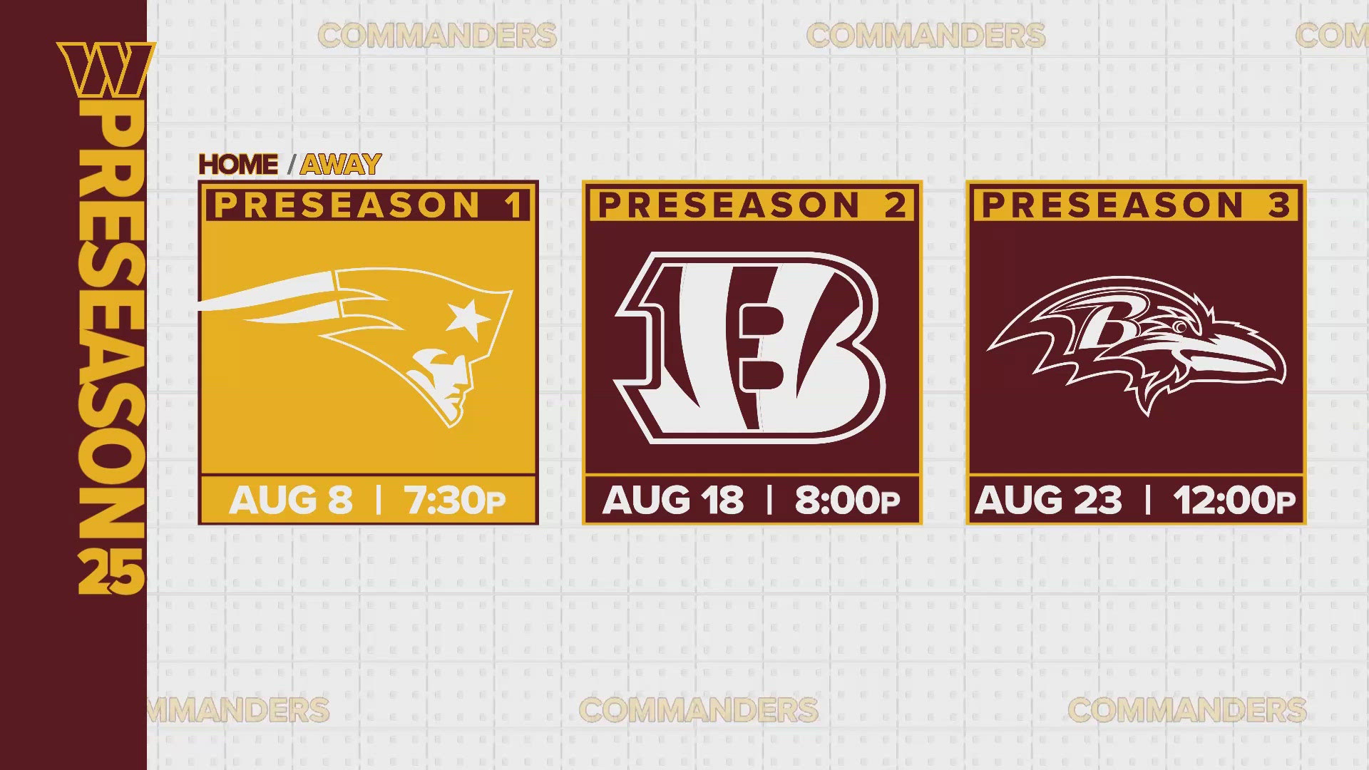 Two preseason matchups will air on WUSA9.
