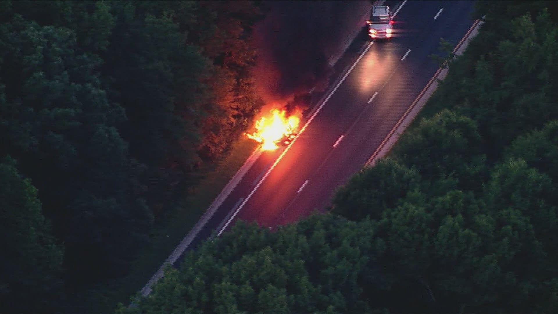 A car fire closes part of the Baltimore Washington for part of the morning commute. The cause of the fire has not been determined.