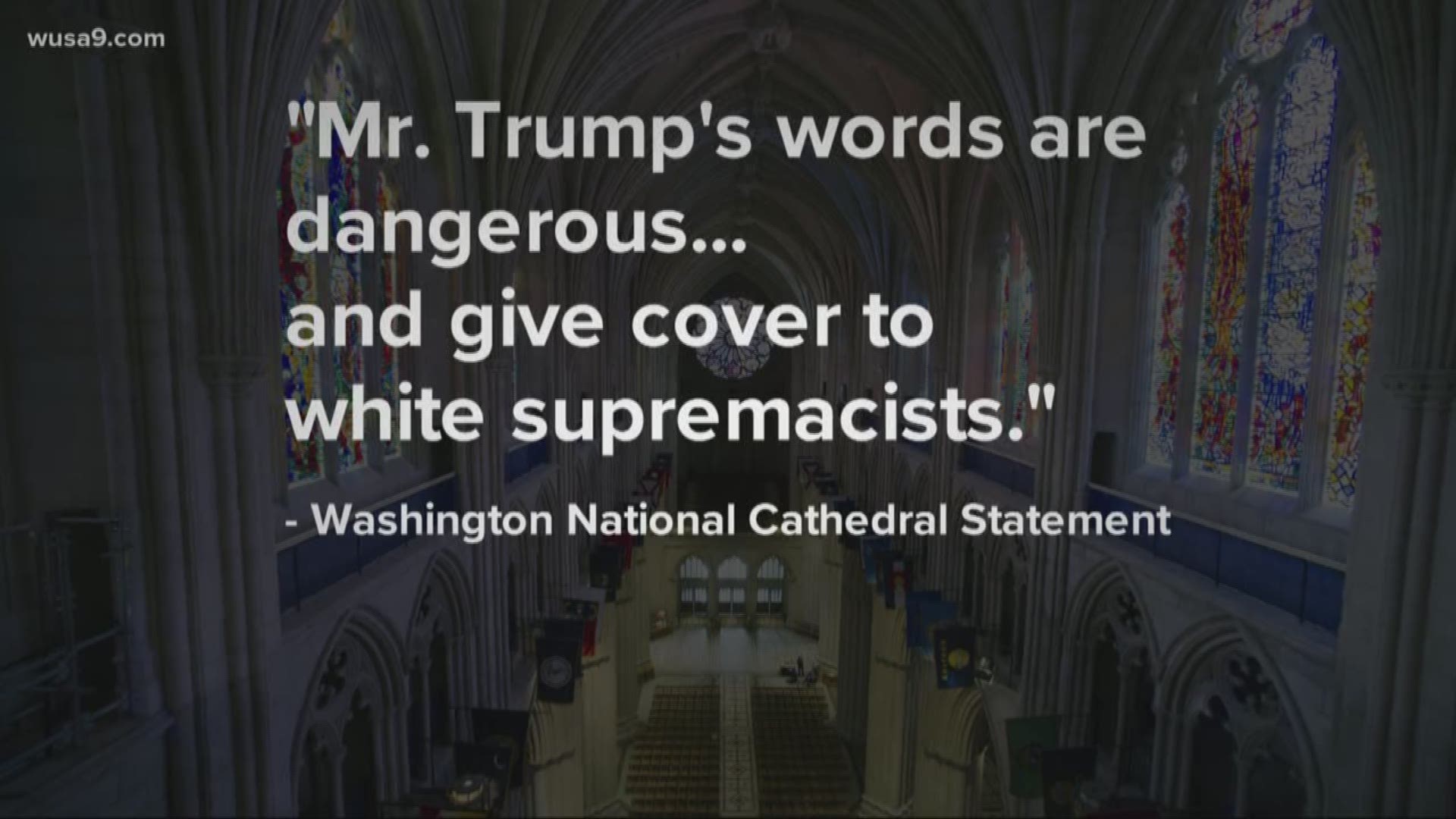Two more Democrats from our area -- are calling for President Trump's impeachment after his comments about Baltimore. A lot of people were upset including the leaders at the National Cathedral. In an unprecedented move, they sent out a message to the President and Americans. Mike Valerio has that story.