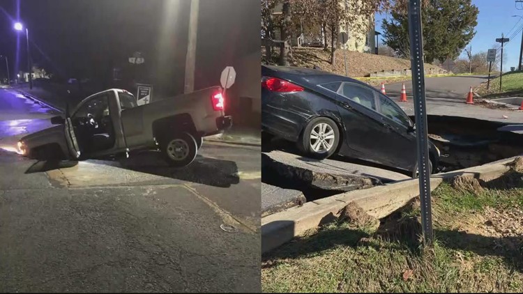 2 cars swallowed by sinkhole, as nearby home flooded in Bowie