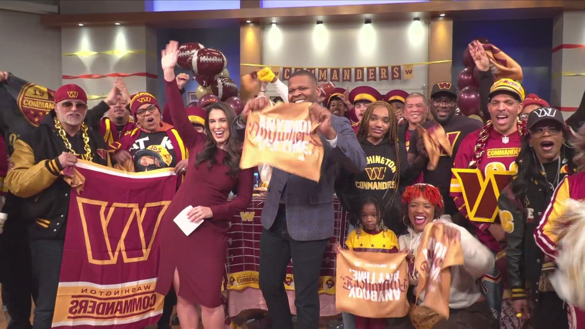 There's a pep rally going on at WUSA9 as the Commanders prepare for their championship matchup against the Eagles. 