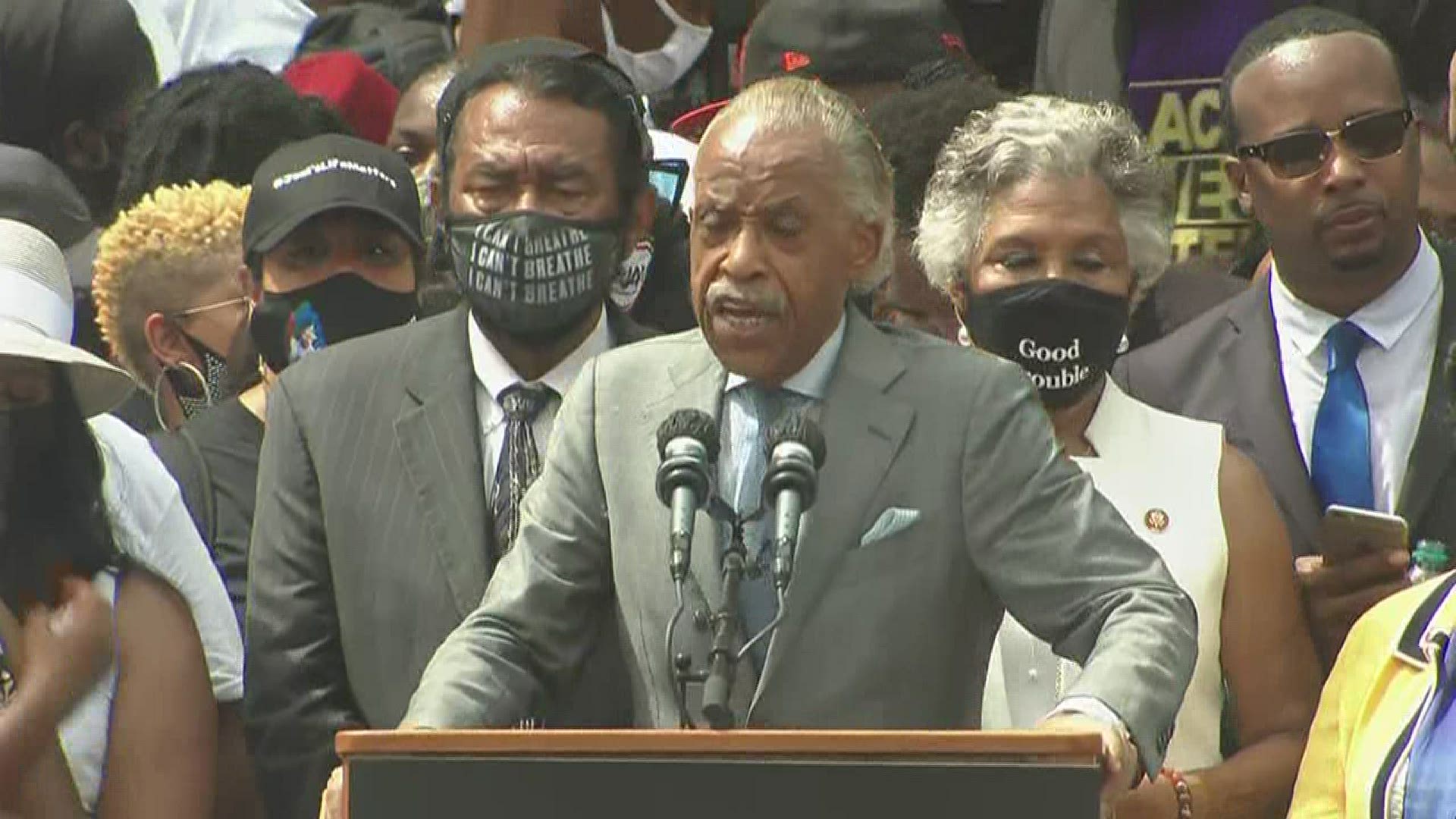Rev. Al Sharpton encourages his audience to leave the March on Washington, committed to keeping the dream alive.